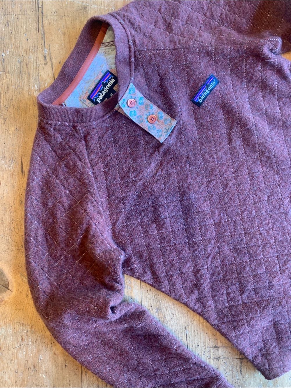 Patagonia Women's Quilted Henley Sweater - Maroon - Picture 5 of 16